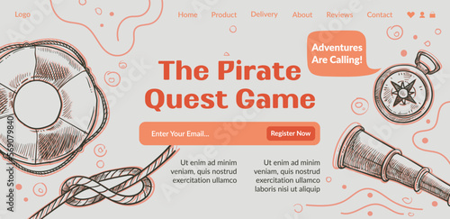 Pirate quest game, adventures are calling web