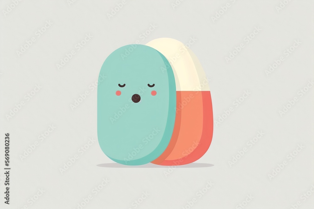 minimalist 2D illustration of a plush jellybean | soft pop | generative AI minimalist 2D illustration of a plush jellybean | soft pop | generative AI