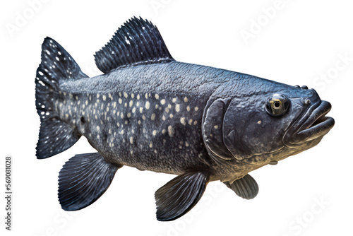 Coelacanth fish isolated on transparent background. Coelacanth. Sea fish dicut. Generative AI. photo