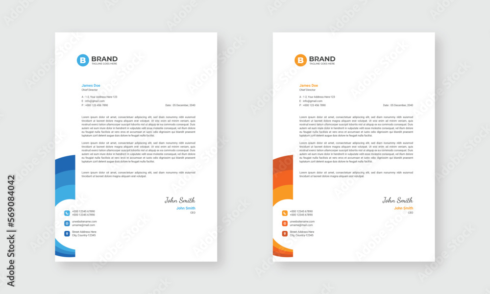 Professional business letterhead design template. A4 business letterhead design layout. Professional business letterhead design template. A4 business letterhead design layout.
