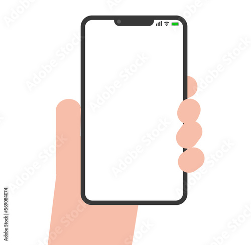 スマートフォンを持つ手元のベクターイラスト