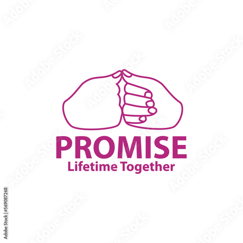 korean gesture Hand promise symbol logo design
