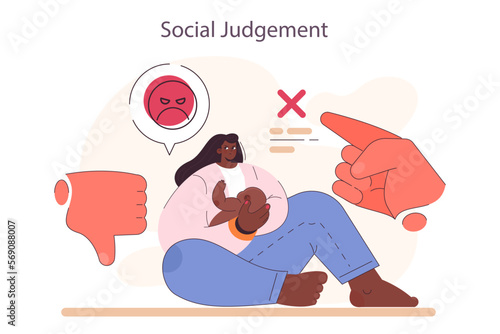 Social judgement of nursing mother. Child care in public place