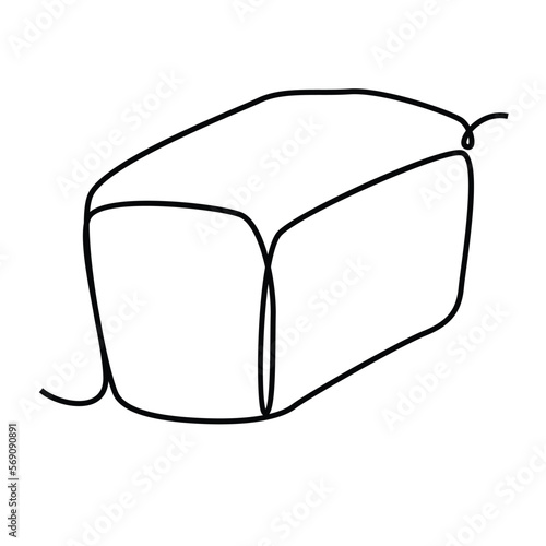 Single continuous line drawing of stylized sweet fresh bake bakery pastry in minimal continuous one line Modern one line draw design vector illustration for cafe or food delivery service