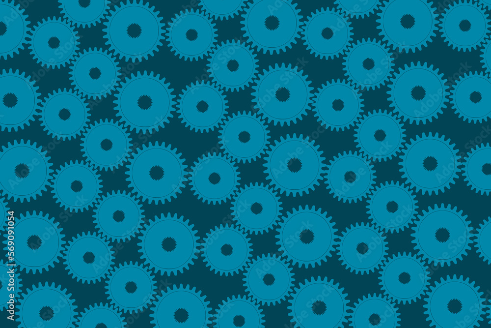 Abstract vector background with a set of gears in motion of different sizes. The concept of organization and joint work for success Abstract vector background with a set of gears in motion of different sizes. The concept of organization and joint work for success