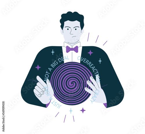 Gaslighting concept. Psychological manipulation method, and cognitive