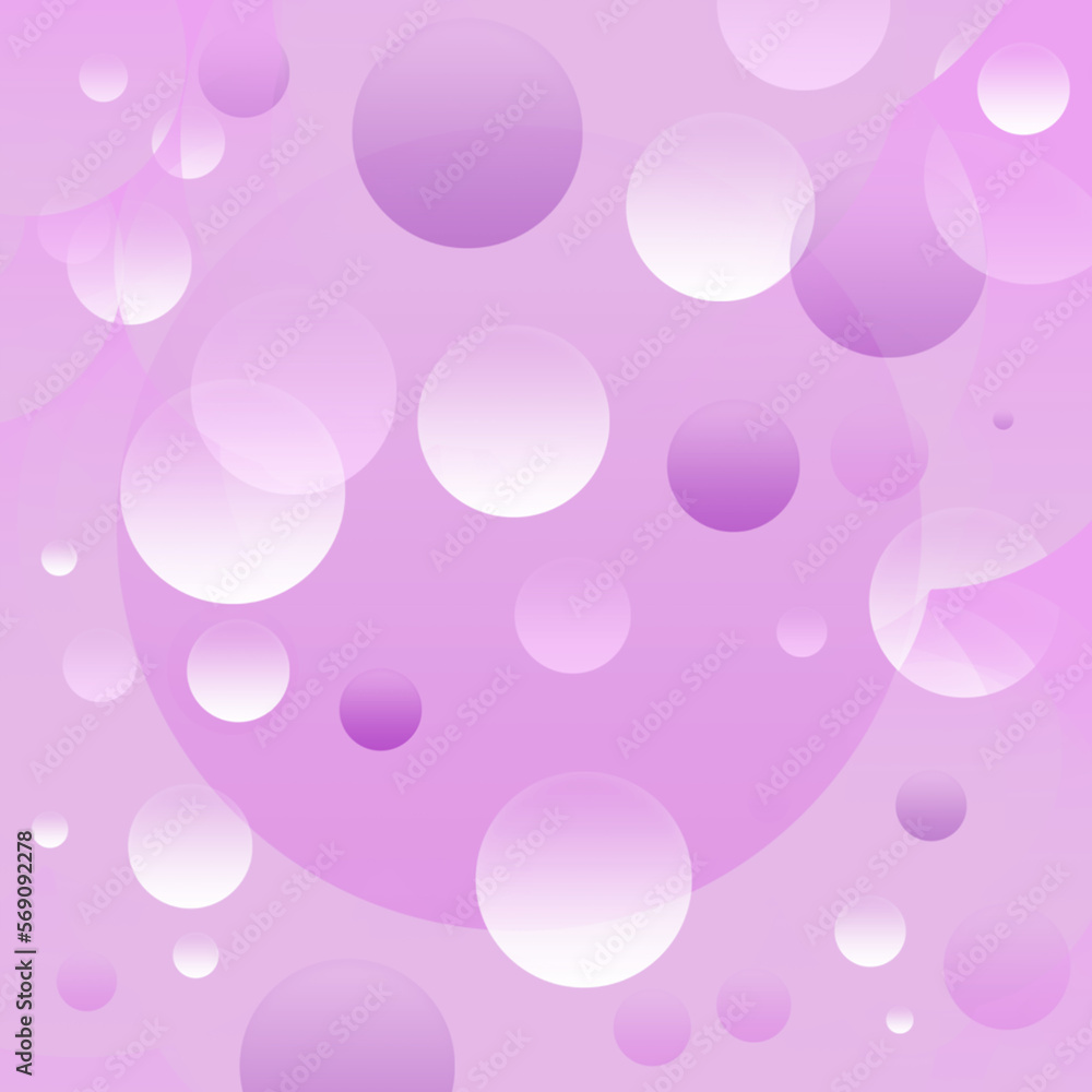 Abstract circles with gradient on lilac background. Pastel background. Square. Copy space