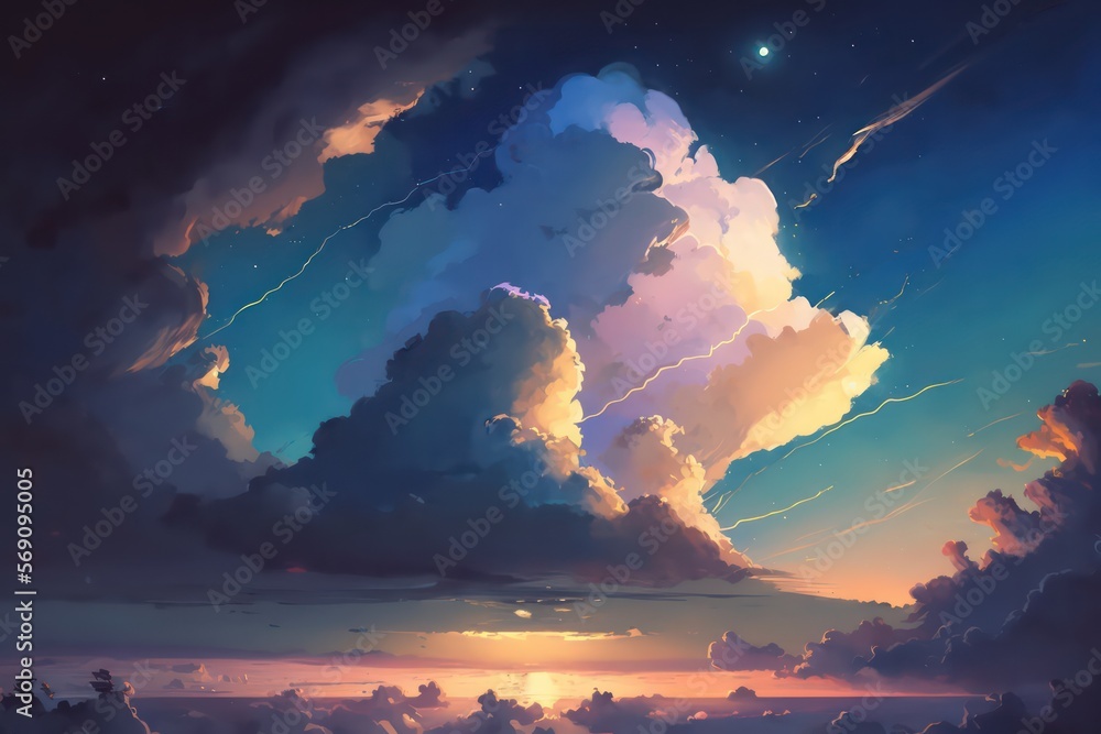 dreamy clouds - Anime Background by marilustrations on DeviantArt