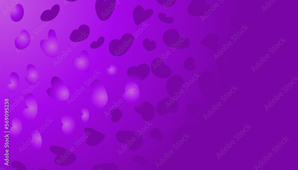 Abstract purple gradient color illustration background with lots of love images Abstract purple gradient color illustration background with lots of love images