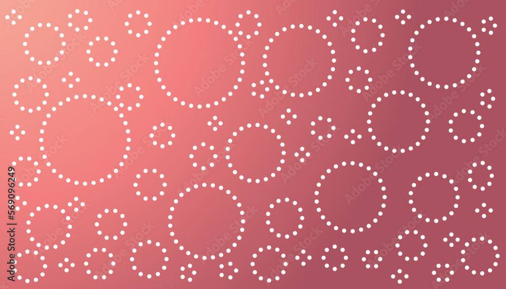 Pink gradient abstract background with lots of white circles. Perfect for banners, posters, website backgrounds.