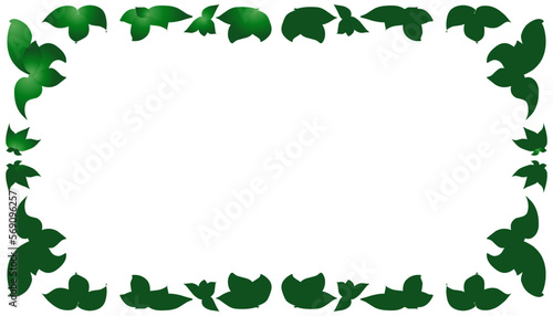 Abstract background with gradient green leaf pattern frame. Perfect for wallpapers  website backgrounds  posters  banners