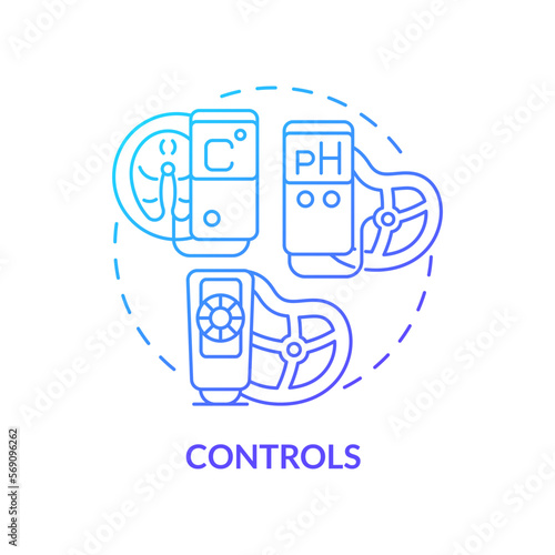 Controls blue gradient concept icon. Products quality maintaining. Planning approach to HACCP abstract idea thin line illustration. Isolated outline drawing. Myriad Pro-Bold font used