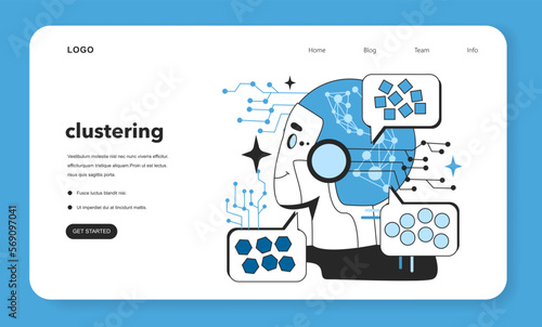 Clustering web banner or landing page. Artificial neural network