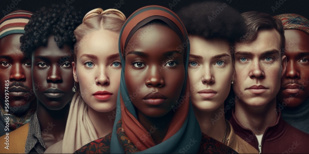 Personen aus verschiedenen Länder und Herkunft im Portrait. ai generativ Personen aus verschiedenen Länder und Herkunft im Portrait. ai generativ