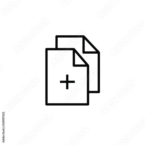 Add document, copy document, vector best gray line icon on white background