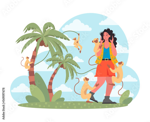 Local wild animals attack a character. Bad vacation experience. Unlucky