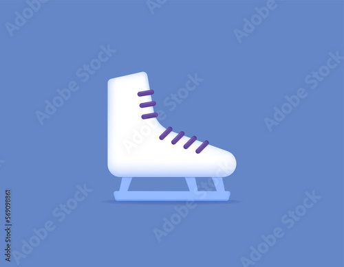 ice skating shoes. skate shoes. Sports Equipment. 3D vector Illustration design and realistic. winter graphic element © Papcut design 