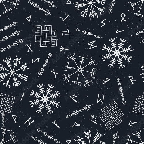Scandinavian seamless pattern dark
