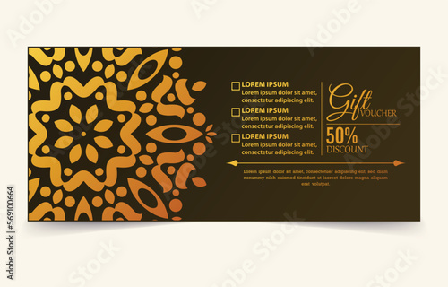Luxury gold gift voucher template