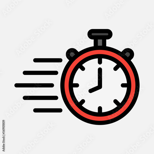 Fast time icon in filled line style, use for website mobile app presentation