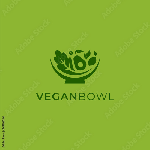 salad for vegan logo design