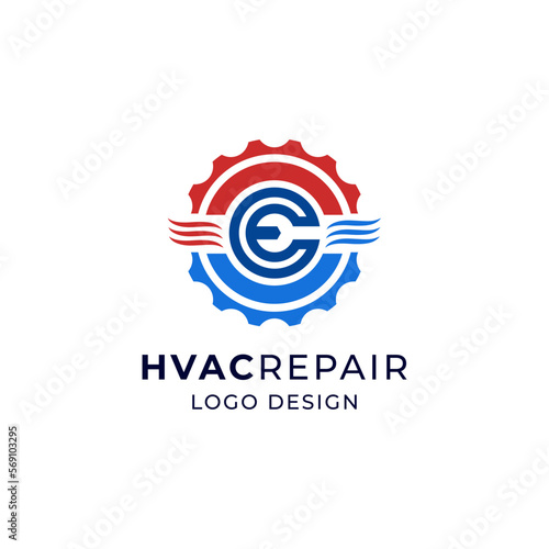 modern hvac repair logo design