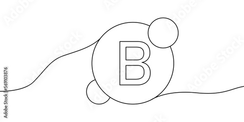 Vitamin B continuous line drawing icon.