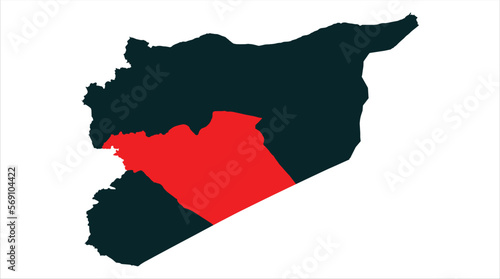 Hims syria state vector map illustration on white background , Beautiful map of Syria state photo