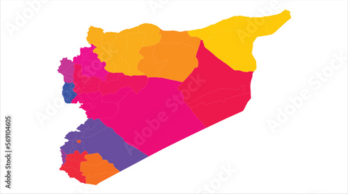 Syria vector map illustration on white background , Beautiful Syria  map 