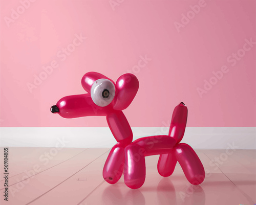balloon dog picture colorful background fun happiness funny cute pink