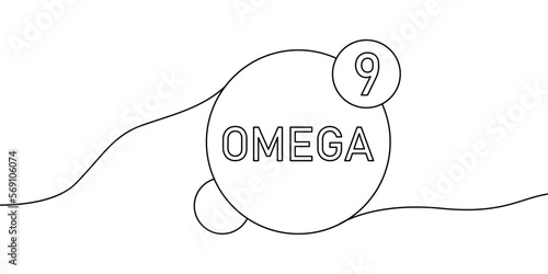 Vitamin omega 9 continuous line drawing icon.