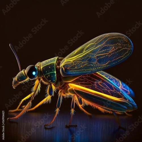 A close-up of a firefly glowing in the dark © Digital Dreamscape