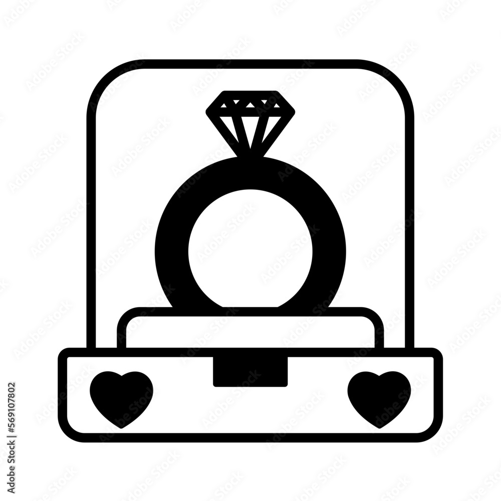 Fototapeta premium Diamond ring Vector Icon