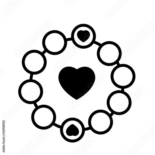 Heart beads bangle Vector Icon

