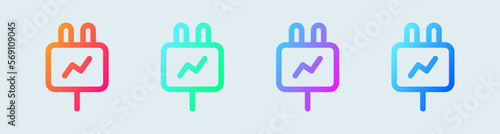 Connect line icon in gradient colors. Connection signs vector illustration.