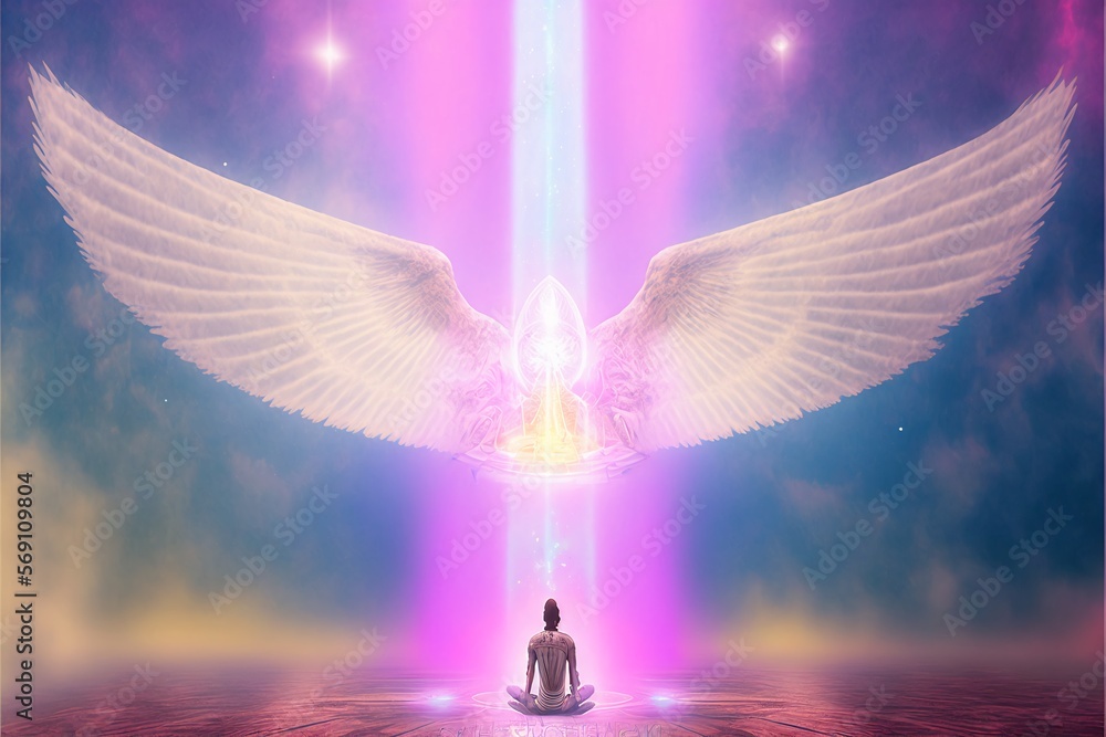 Divine Messengers The Majestic Archangels. Generative AI. Stock