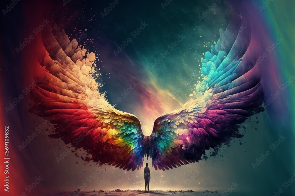 Divine Messengers The Majestic Archangels. Generative AI. Stock