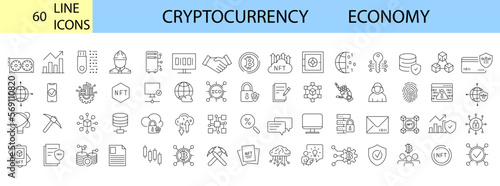 Cryptocurrency economy web icons collection. Blockchain package. Bitcoin, NFT, Vector illustration © Ruslan Ivantsov