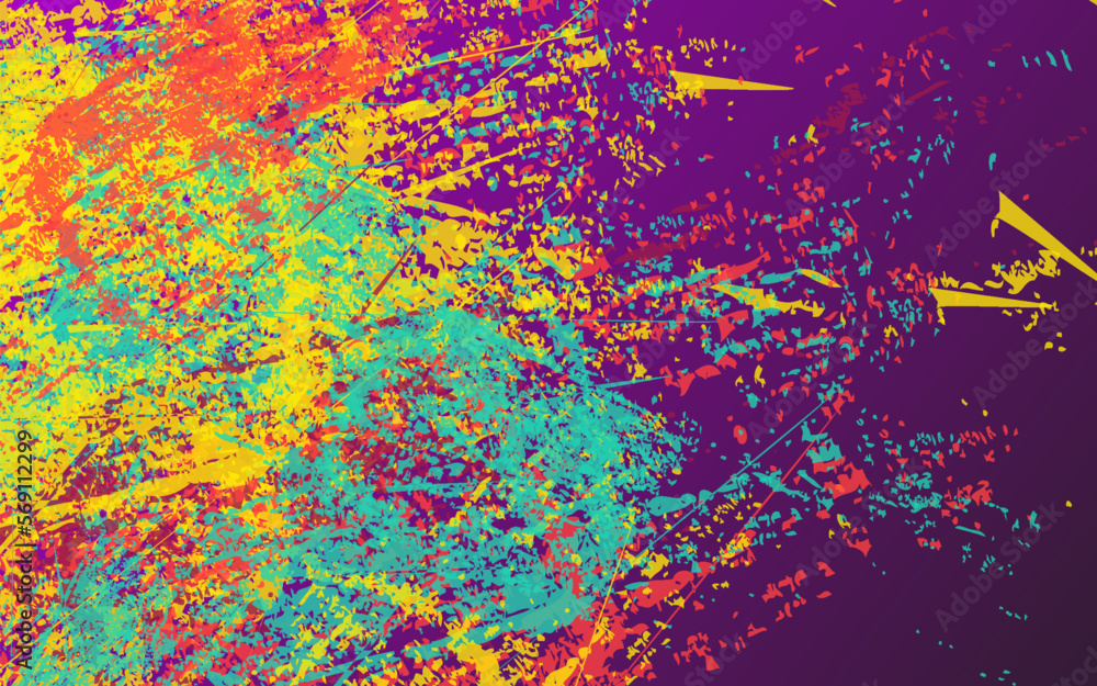 Obraz premium Abstract grunge texture paintbrush colorful background vector