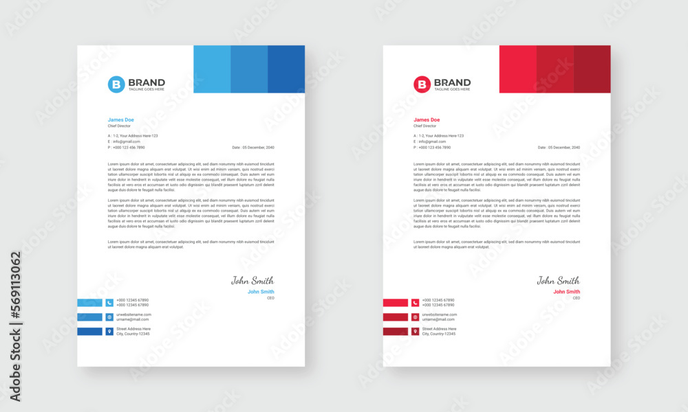 Editable A4 business letterhead design template