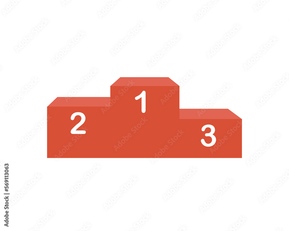 Flat-style winners podium. Red winners podium vector. Podium on a white background. Flat-style winners podium. Red winners podium vector. Podium on a white background.