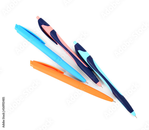 Set of pens isolated on whi...