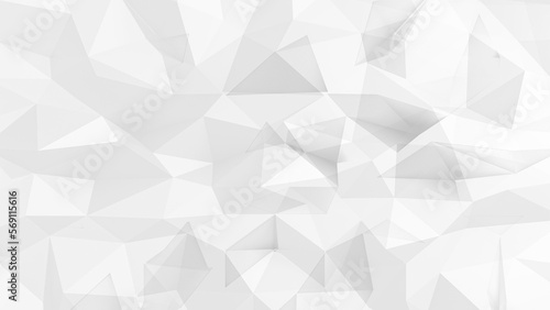 Abstract gray background low poly textured triangle shapes in random pattern design. © jayzynism