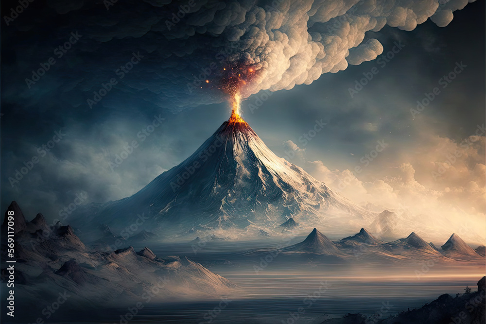 volcanic eruption, Generative AI