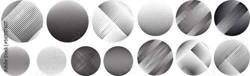 Set of spheres . Lines constructed transparent sphere .Vector  .Technology sphere Logo . Design element for posters, social media, templates, flyers, brochures . Abstract trendy transparent circles © miloje