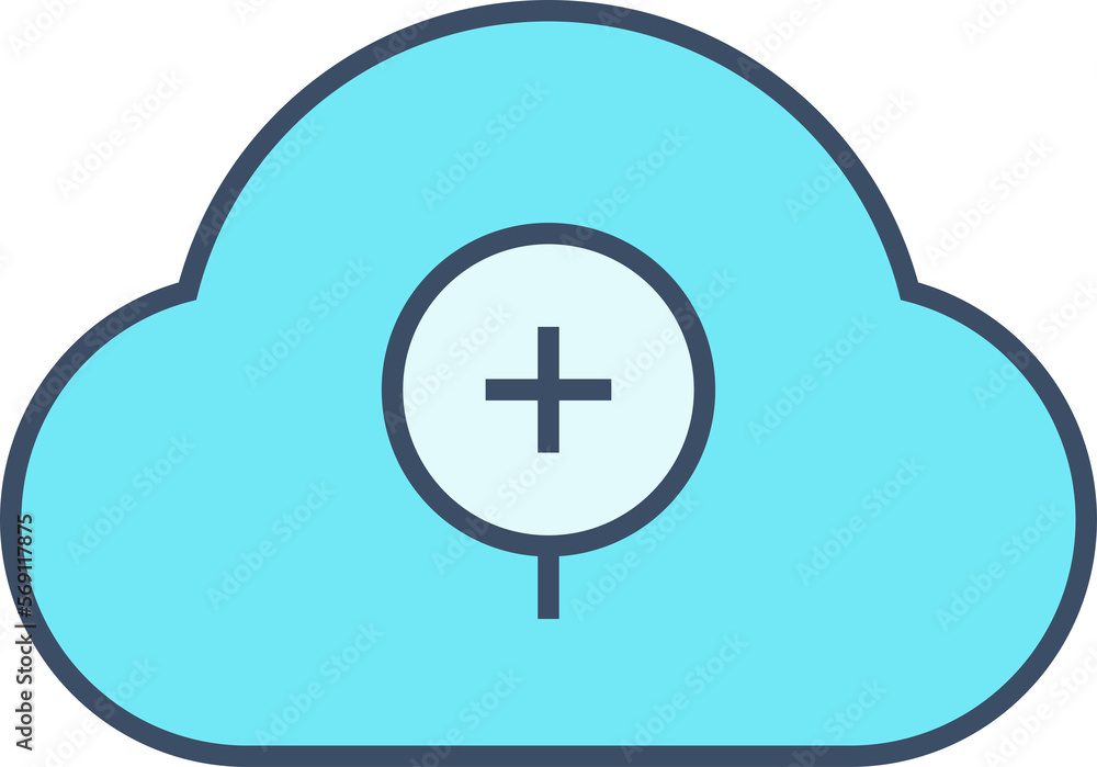 cloud and zoom in icon