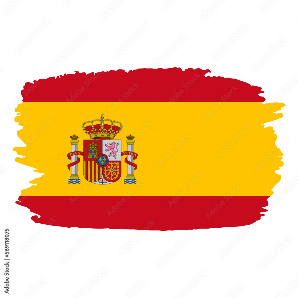 Fototapeta premium Brush Stroke Spain Vector Illustration Flag
