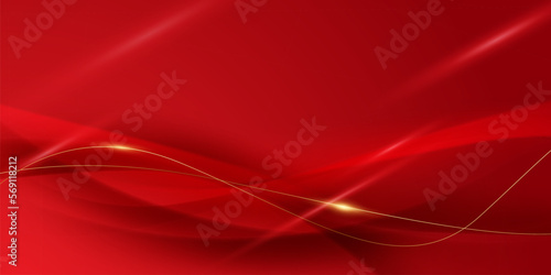 Abstract background design modern red and gold geometric elements vector illustration