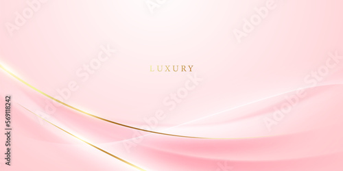 pink abstract background with luxury golden elements vector illustration