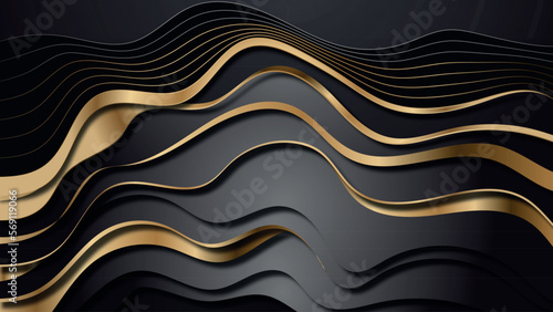 high detailed, Luxury Cool contemporary wallpaper or backdrop papecut texture background. Abstract topographic grey black and gold line art with a blank space.